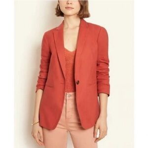 NWT Ann Taylor Single Button Linen Blazer